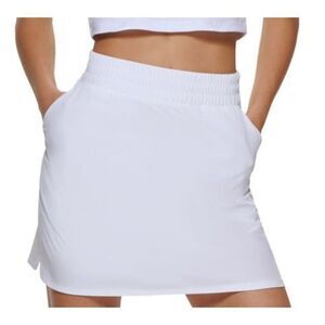 Calvin Klein Performance Women's Smocked-Waist Skirt - White - Size XS